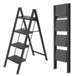 Uisebrt escabeau pliable à 4 marches avec 30x20cm large marchepied echelle à barreaux charge max. 250kg ... Uisebrt escabeau pliable à 4 marches avec 30x20cm large marchepied echelle à barreaux charge max. 250kg ...