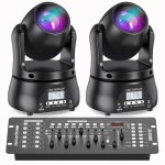 Uking 120w jeux de lumiere dj - lyre led rgbw dmx beam - lumi�re de sc�ne pack de 2 avec console 192 ...