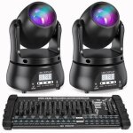 Uking 120w jeux de lumiere dj - lyre led rgbw dmx beam - lumi�re de sc�ne pack de 2 avec console 384 ...