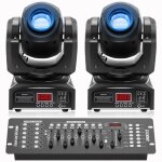 Uking 120w jeux de lumiere dj - lyre led rgbw dmx gobo beam - lumi�re de sc�ne pack de 2 avec console ...
