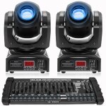 Uking 120w jeux de lumiere dj - lyre led rgbw dmx gobo beam - lumi�re de sc�ne pack de 2 avec console ...