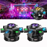 Uking 200w jeux de lumiere - dj lyre led rotation lumi�re de sc�ne 10 rgbw led + laser led gypsophile ...