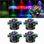 Uking 200w jeux de lumiere - dj lyre led rotation lumi�re de sc�ne 10 rgbw led + laser led gypsophile ...