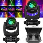 Uking - 230 w lyre 2 pcs avec flycase - projecteur laser dj disco dmx rgbw stroboscopique � t�te mobile ...