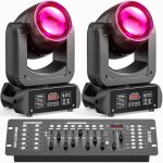 Uking 250w dj lyre led dmx512 - lumi�re de sc�ne beam gobo 18 prisme - jeux de lumiere dj pack de 2 avec ...