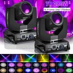 Uking - 280w dj lyre led - lumi�re de sc�ne beam wash gobo color� dmx512 commande sonore - pack de 2 ...