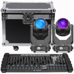 Uking 2pcs 400w jeux de lumiere dj 48 + 8 prisme - lyre led rgbw dmx beam wash zoom gobo avec console ...