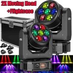 Uking - 350w lyre led rgbw + flycase - jeux de lumi�re dj dmx zoom beam wash �clairage de sc�nique pour ...