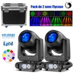 Uking dj lyre 150w - lumires de scne  prisme  18 facettes - gobo et effet demi - couleur - pack de ...