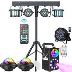 Uking ensemble de 7 jeux de lumi�re compacts et puissants + machine � fum�e + portique lumi�re dj lumi�re ...