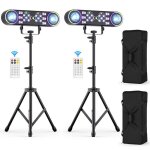 Uking lumi�res de sc�ne - jeux de lumiere dj 7 en 1 rgbw led & laser avec support & sac - pour bisco ...