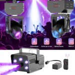 Uking - mini dj lyre 80w rgbw led - pack de 2 + machine � fum�e avec 5 rgb led lumi�re pack de 1
