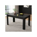 Ulife table de cuisine noire table  manger stable table  quatre pieds table  manger rectangulaire ...