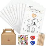Ulikey lot de 10 livre de coloriage de mariage pour enfants cahier activits enfant mariage kit activits ...