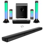 Ultimea barre de son 7. 1 canaux pour tv avec caisson de basse filaire lumire rvb contrle des app puissance ...