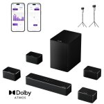 Ultimea barre de son dolby atmos 7. 1 avec caisson de basse et supports denceintes rglables en hauteur ...