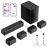 Ultimea barre de son surround 7. 1 contrle app barre de son tv avec supports denceintes rglables en ...