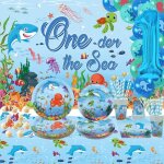 Under the sea party supplies ocean sea party vaisselle set assiettes nappe toile de fond ballons cake ...