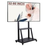 Support tv sur pied - unho - meuble tv mobile - 32 � 80 pouces - charge 65kg - vesa 600x400mm