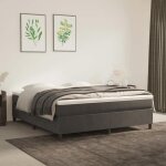 Unique 180x200 cm sommier � lattes de lit gris fonc� 1 velours - lit double moderne 2083