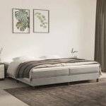 Unique 200x200 cm sommier � lattes de lit gris clair velours - lit double moderne 8533