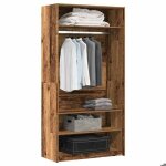 Unique armoire de rangement - garde - robe - armoire penderie vieux bois 100x50x200 cm - bois dingénierie ... Unique armoire de rangement - garde - robe - armoire penderie vieux bois 100x50x200 cm - bois dingénierie ...
