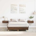 Unique lit double de chambre lmt - cadre de lit - sans matelas - ch�ne marron 120x190 cm cozy218236