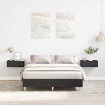 Unique lit double de chambre lmt - cadre de lit - sans matelas - noir 120x190 cm bois ding�nierie cozy170104 ...