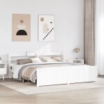 Unique lit double de chambre lmt - cadre de lit avec t�te de lit - sans matelas - blanc 180x200 cm cozy528804 ...