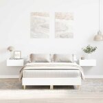 Unique lit simple de chambre lmt - cadre de lit - sans matelas - blanc 135x190 cm bois ding�nierie cozy397270 ...