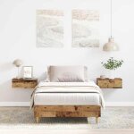 Cadre de lit simple - vidaxl - cozy913304 - 90x200 cm - bois ding�nierie & eucalyptus - sommier � lattes ...