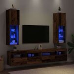 Unique meubles tv avec lumi�res led 2 pcs lmt - bancs tv armoires de rangement vieux bois 305x30x102 ...