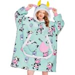 Unisexe sweat capuche surdimensionne (adulte pull plaid polaire sherpa ? vache motif vache confort doux) ...