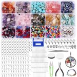 Unoliga 1590pcs kit fabrication bijoux creation adulte perle pierre naturelle perles de pierre preacutecieuses ...