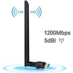 Upow adaptateur usb wifi 1200mbps cl wifi dongle double bande 58ghz / 24g pour windows xp / vista / ...