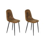 Urban meuble lot de 2 chaises de salle  manger en simili - sude vintage scandinave pour salle  manger ...