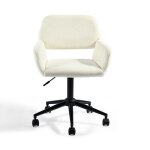 Urban mueble - fauteuil de bureau blanc tissu doux - hauteur rglable roulettes - confort ergonomique ...