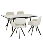 Urban meuble - ensemble de salle à manger - ensemble 5 pièces - table à manger extensible blanche - avec ... Urban meuble - ensemble de salle à manger - ensemble 5 pièces - table à manger extensible blanche - avec ...