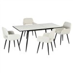 Urban meuble - ensemble de salle à manger - 5 pièces - table à manger extensible blanche - avec 4 chaises ... Urban meuble - ensemble de salle à manger - 5 pièces - table à manger extensible blanche - avec 4 chaises ...
