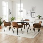 Urban meuble - ensemble de salle � manger - 5 pi�ces - table � manger extensible blanche - avec 4 chaises ...