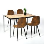 Urban meuble ensemble de table bois carré ? 4 chaises retro tissu usé design rustique cuisine salon Urban meuble ensemble de table bois carré ? 4 chaises retro tissu usé design rustique cuisine salon