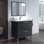 Urban meuble sous - vasque gris cendr avec miroir
