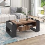 Urban meuble table basse effet bois 1 tiroir niche ouvert et rangement des 2 côtés anthracite Urban meuble table basse effet bois 1 tiroir niche ouvert et rangement des 2 côtés anthracite