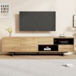 Urban meuble meuble tv ch�ne et noir design industriel 180 cm