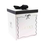 Urne ?merci? black &amp white blanc noir et or ? �l�gance chic pour mariage et r�ception