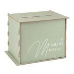 Urne en bois vert sauge vert de gris un grand merci