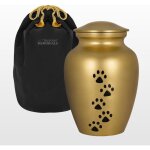 Urne fun�raire trupoint memorials pour chiens et chats ? motif pattes dor�es jusqu� 77 kg