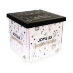 Urne joyeux anniversaire happy party - dimensions : 20 x 20 x 20 cm