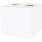 Urne mariage carton - dok - 23x23 cm - blanc - pour enveloppes et cartes - mariage - anniversaire - r�union ...
