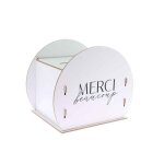 Urne ronde merci beaucoup bois blanc et noir �l�gante &amp moderne